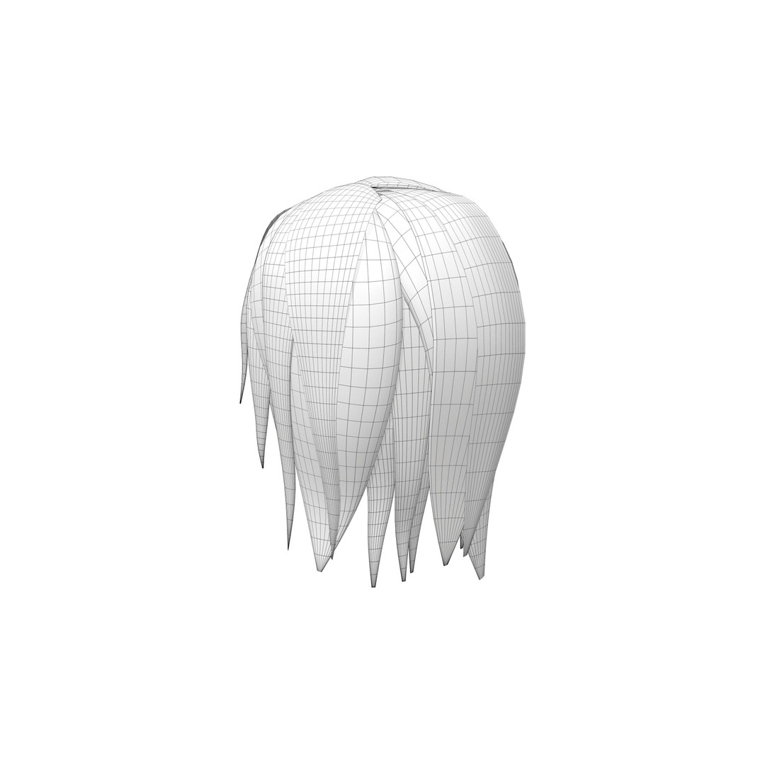 Female Teenager 3D Model – Low Poly Character with Green Hair, FBX - View 8