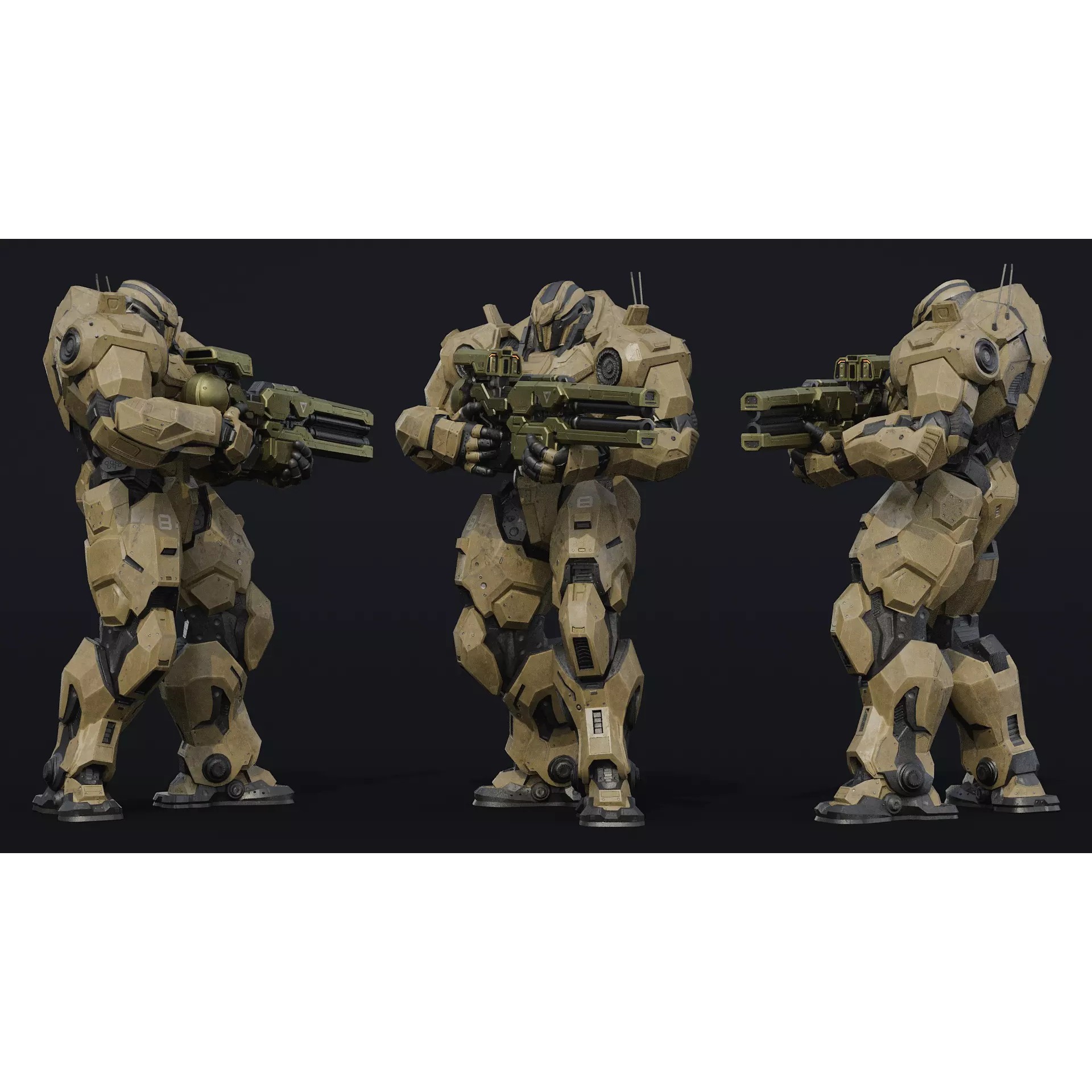 Military Robot - Low-Poly Game-Ready 3D Model