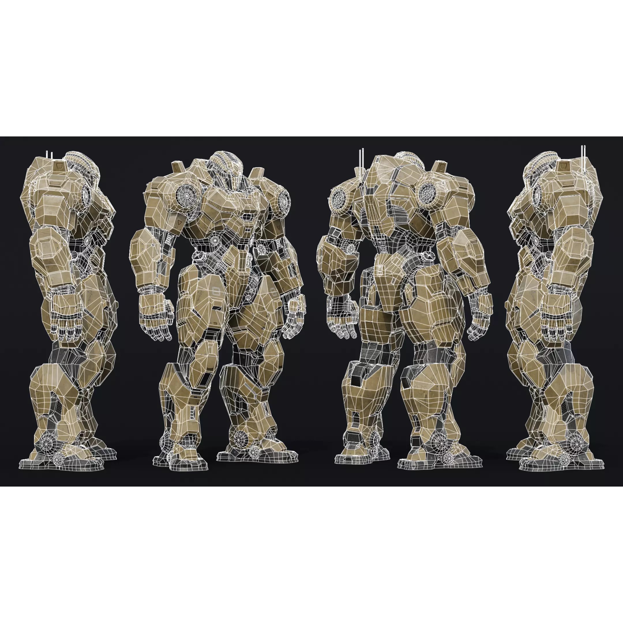 Military Robot - Low-Poly Game-Ready 3D Model - View 7