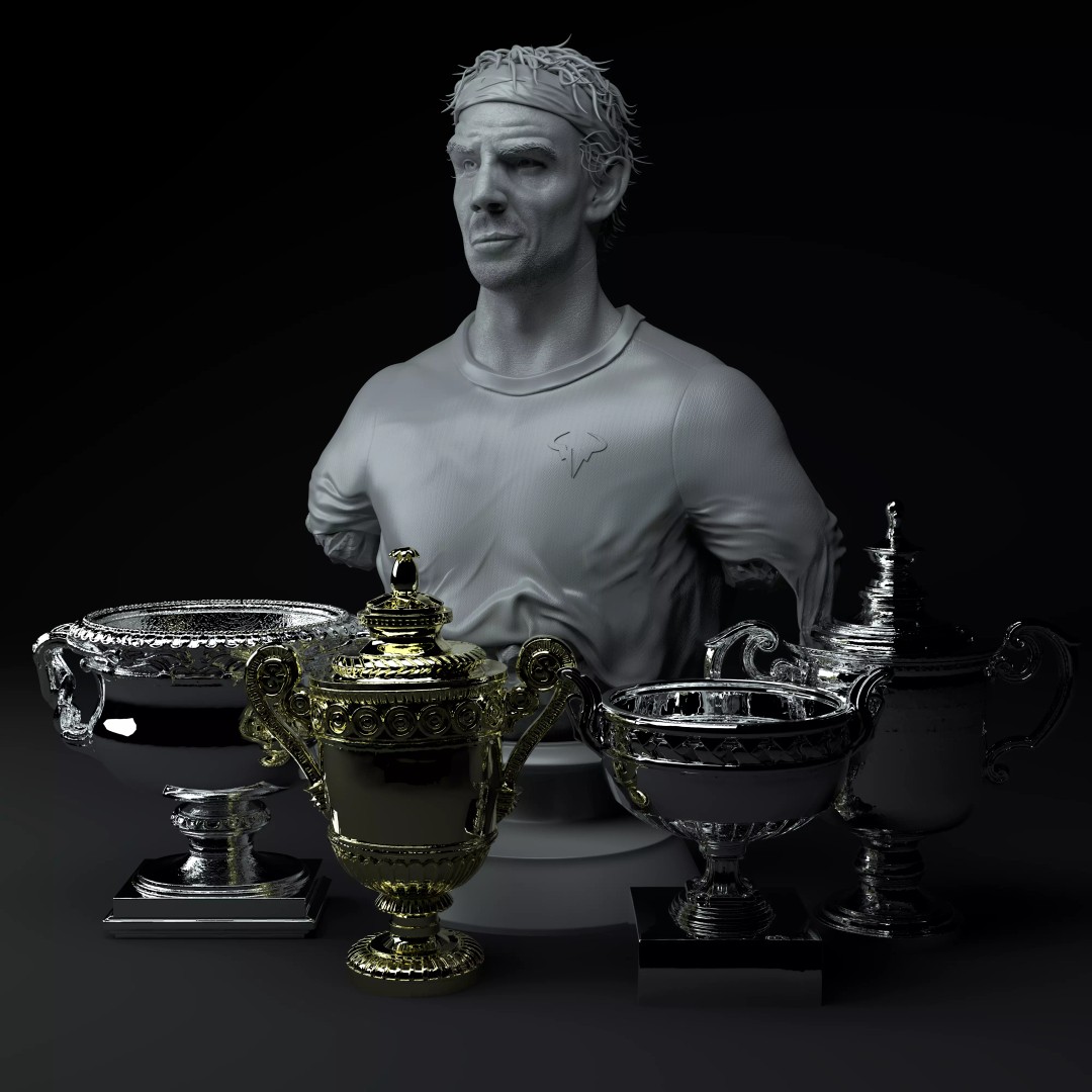 Rafael Nadal 3D Model – Premium Tennis Diorama for Printing - View 2