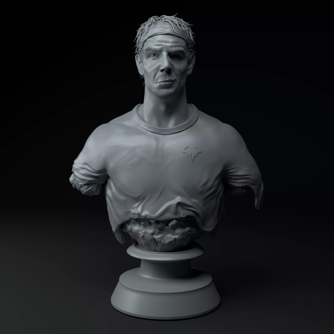 Rafael Nadal 3D Model – Premium Tennis Diorama for Printing - View 3