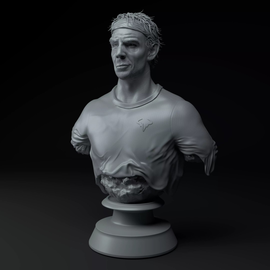 Rafael Nadal 3D Model – Premium Tennis Diorama for Printing - View 4