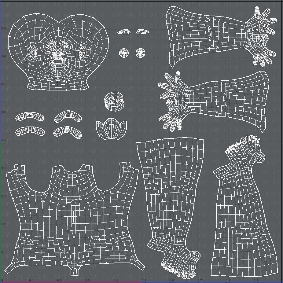 Old Man Character 3D Model – Low Poly Cartoon Base Mesh for Animation