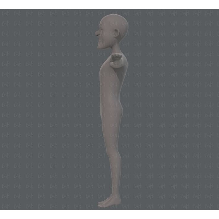 Old Man Character 3D Model – Low Poly Cartoon Base Mesh for Animation - View 10