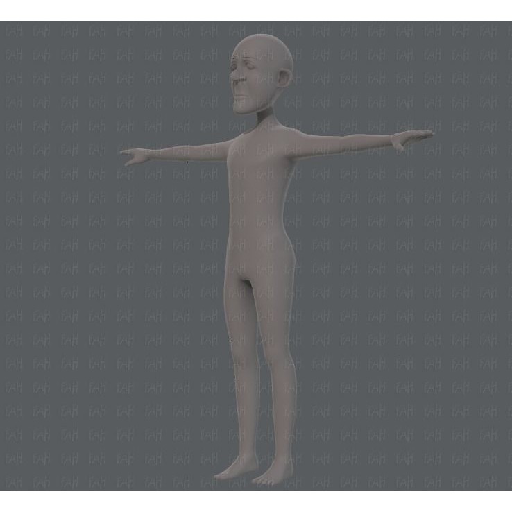 Old Man Character 3D Model – Low Poly Cartoon Base Mesh for Animation - View 11
