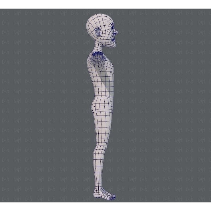 Old Man Character 3D Model – Low Poly Cartoon Base Mesh for Animation - View 14