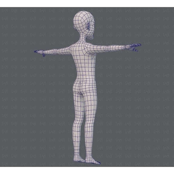 Old Man Character 3D Model – Low Poly Cartoon Base Mesh for Animation - View 15