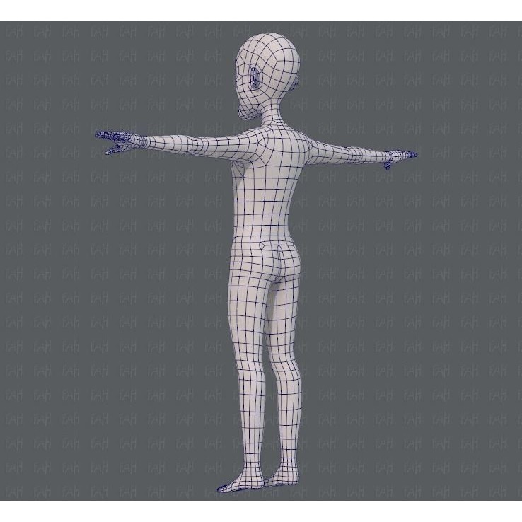 Old Man Character 3D Model – Low Poly Cartoon Base Mesh for Animation - View 17