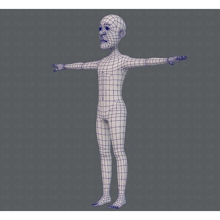 Old Man Character 3D Model – Low Poly Cartoon Base Mesh for Animation - View 19