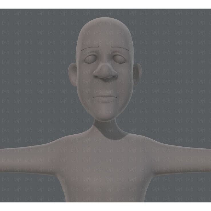 Old Man Character 3D Model – Low Poly Cartoon Base Mesh for Animation - View 20
