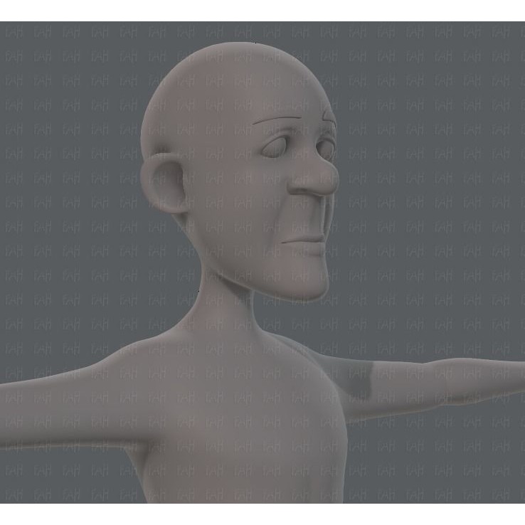 Old Man Character 3D Model – Low Poly Cartoon Base Mesh for Animation - View 21