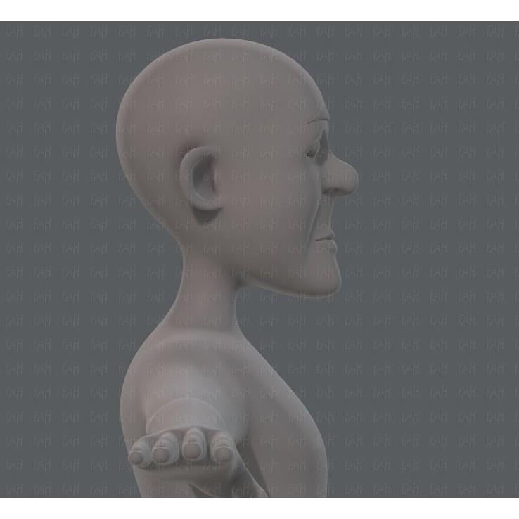 Old Man Character 3D Model – Low Poly Cartoon Base Mesh for Animation - View 22