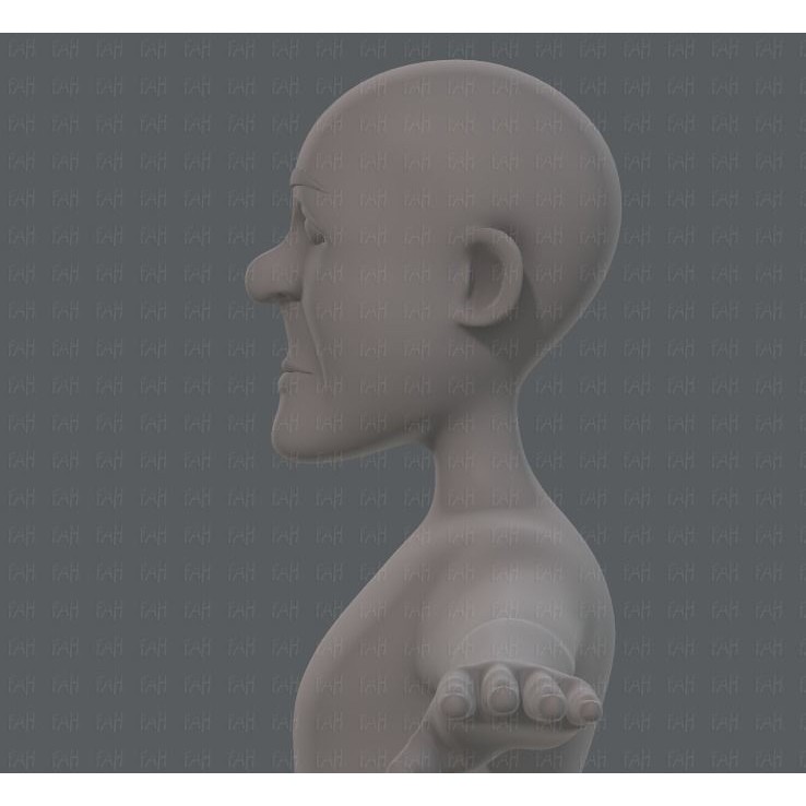 Old Man Character 3D Model – Low Poly Cartoon Base Mesh for Animation - View 26
