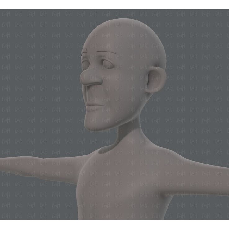 Old Man Character 3D Model – Low Poly Cartoon Base Mesh for Animation - View 27