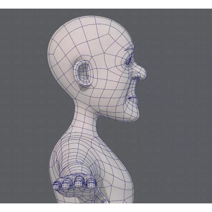 Old Man Character 3D Model – Low Poly Cartoon Base Mesh for Animation - View 30