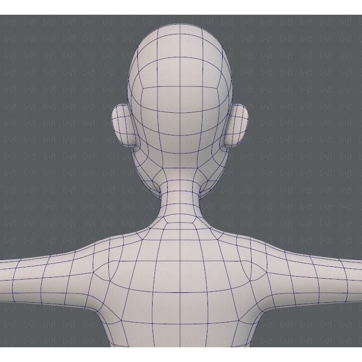 Old Man Character 3D Model – Low Poly Cartoon Base Mesh for Animation - View 32