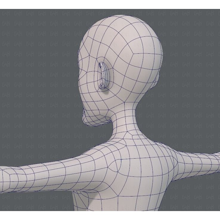 Old Man Character 3D Model – Low Poly Cartoon Base Mesh for Animation - View 33