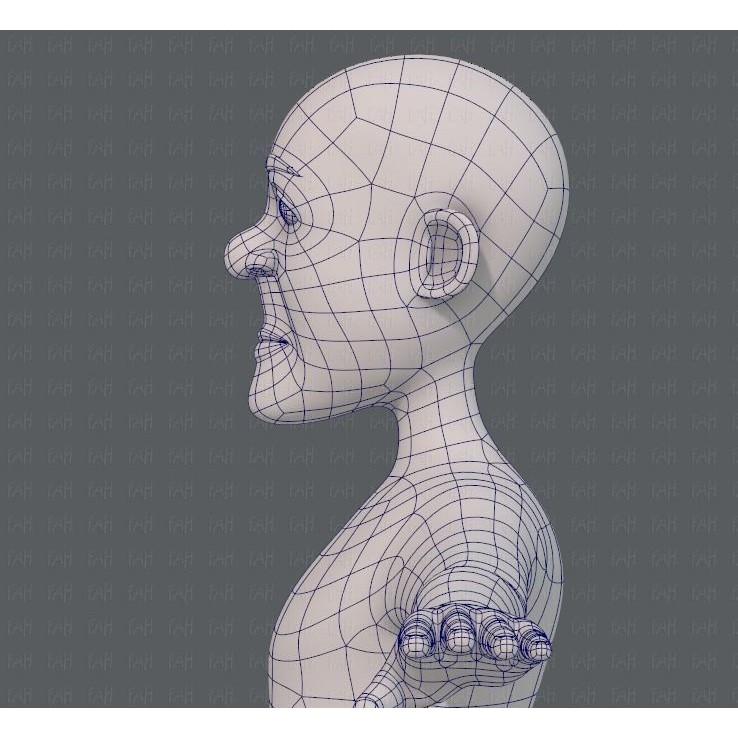 Old Man Character 3D Model – Low Poly Cartoon Base Mesh for Animation - View 34