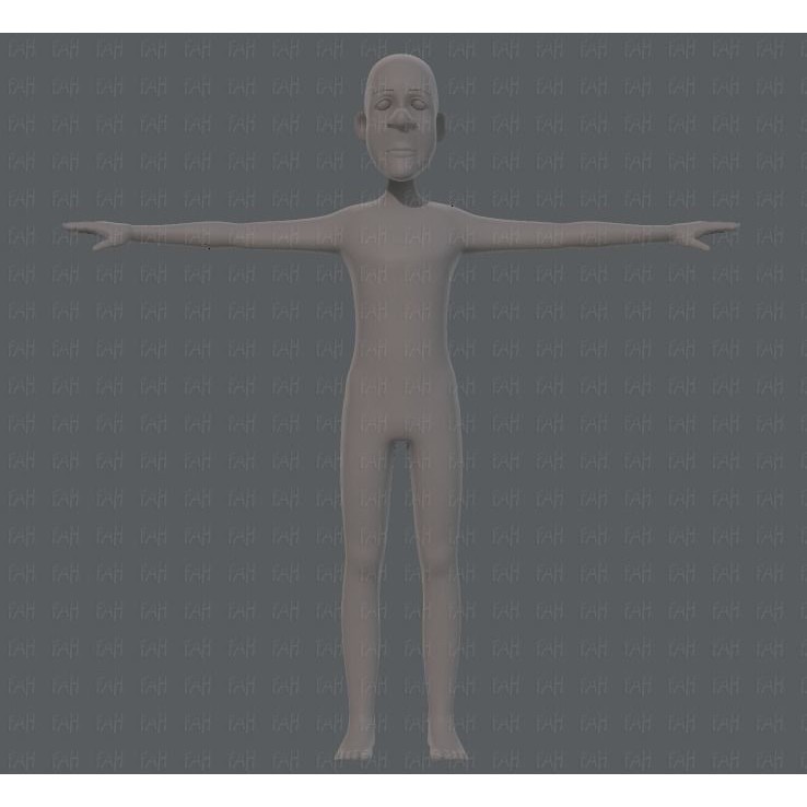 Old Man Character 3D Model – Low Poly Cartoon Base Mesh for Animation - View 4
