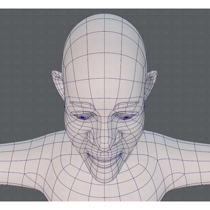 Old Man Character 3D Model – Low Poly Cartoon Base Mesh for Animation - View 45