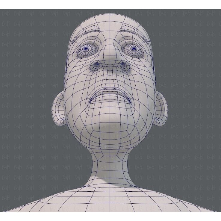 Old Man Character 3D Model – Low Poly Cartoon Base Mesh for Animation - View 47