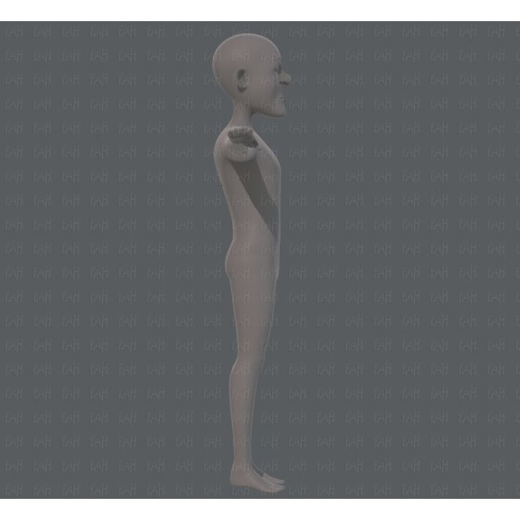 Old Man Character 3D Model – Low Poly Cartoon Base Mesh for Animation - View 6