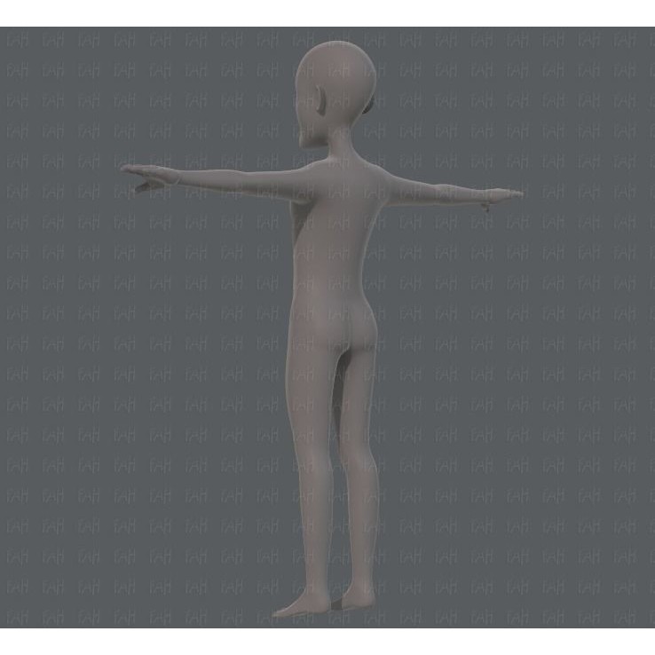 Old Man Character 3D Model – Low Poly Cartoon Base Mesh for Animation - View 9