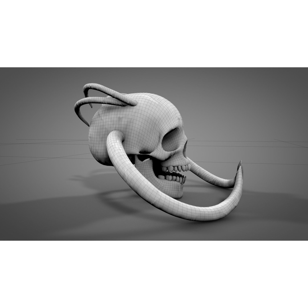 Armored Skull 3D Model – Low Poly Character Asset, FBX, OBJ - View 11