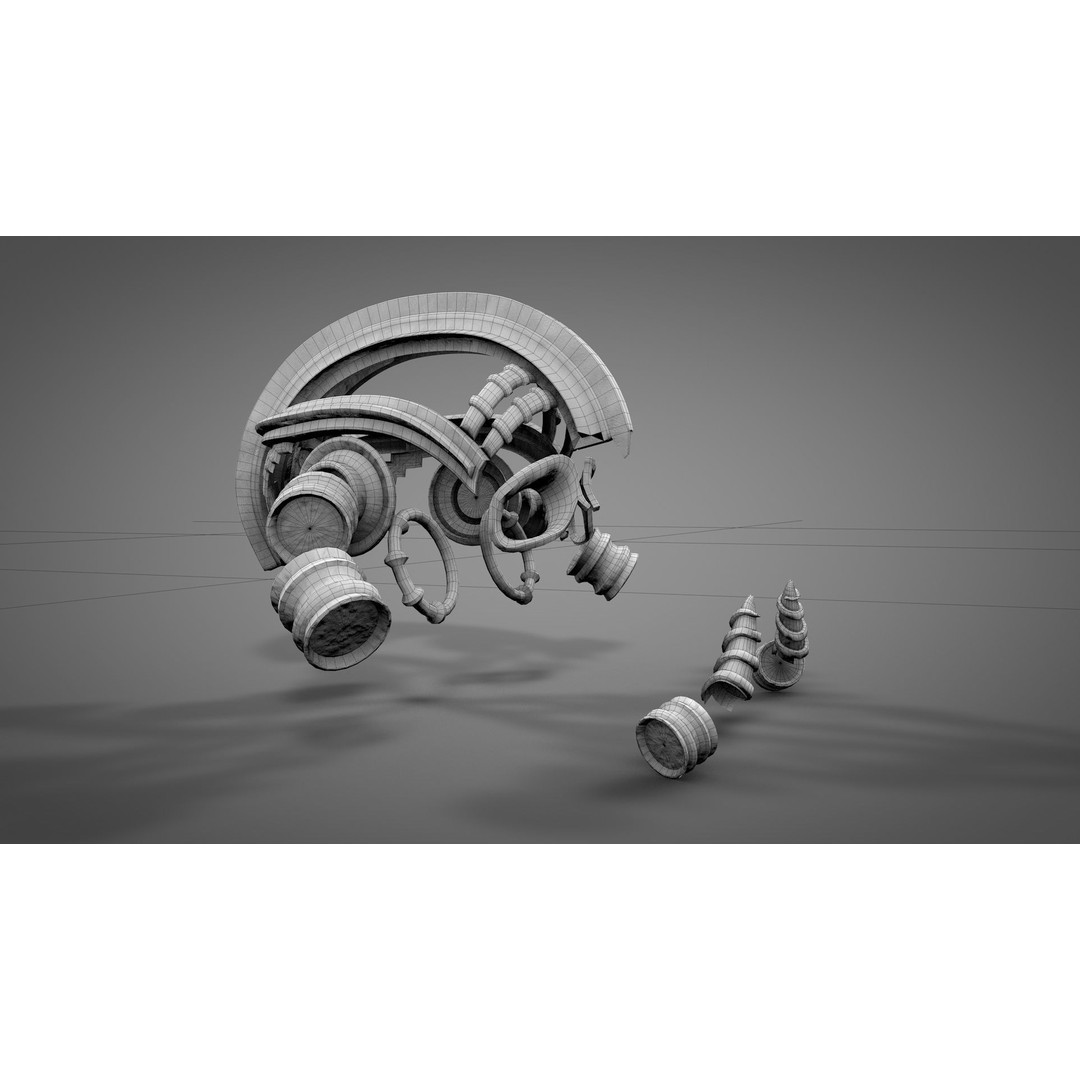 Armored Skull 3D Model – Low Poly Character Asset, FBX, OBJ - View 12