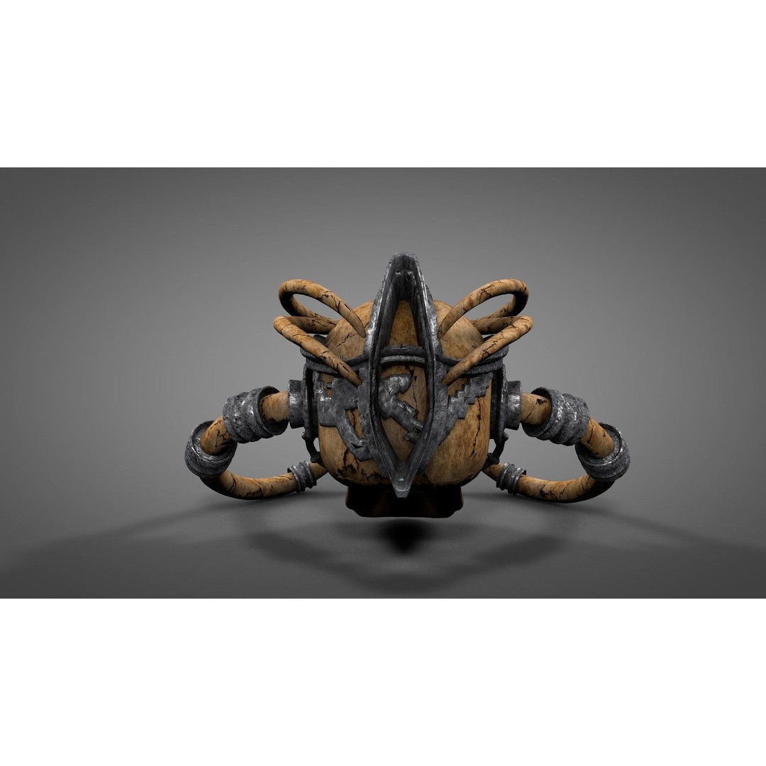 Armored Skull 3D Model – Low Poly Character Asset, FBX, OBJ - View 6