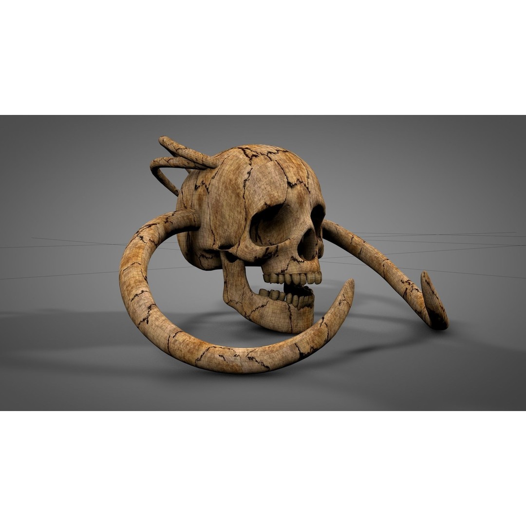 Armored Skull 3D Model – Low Poly Character Asset, FBX, OBJ - View 9