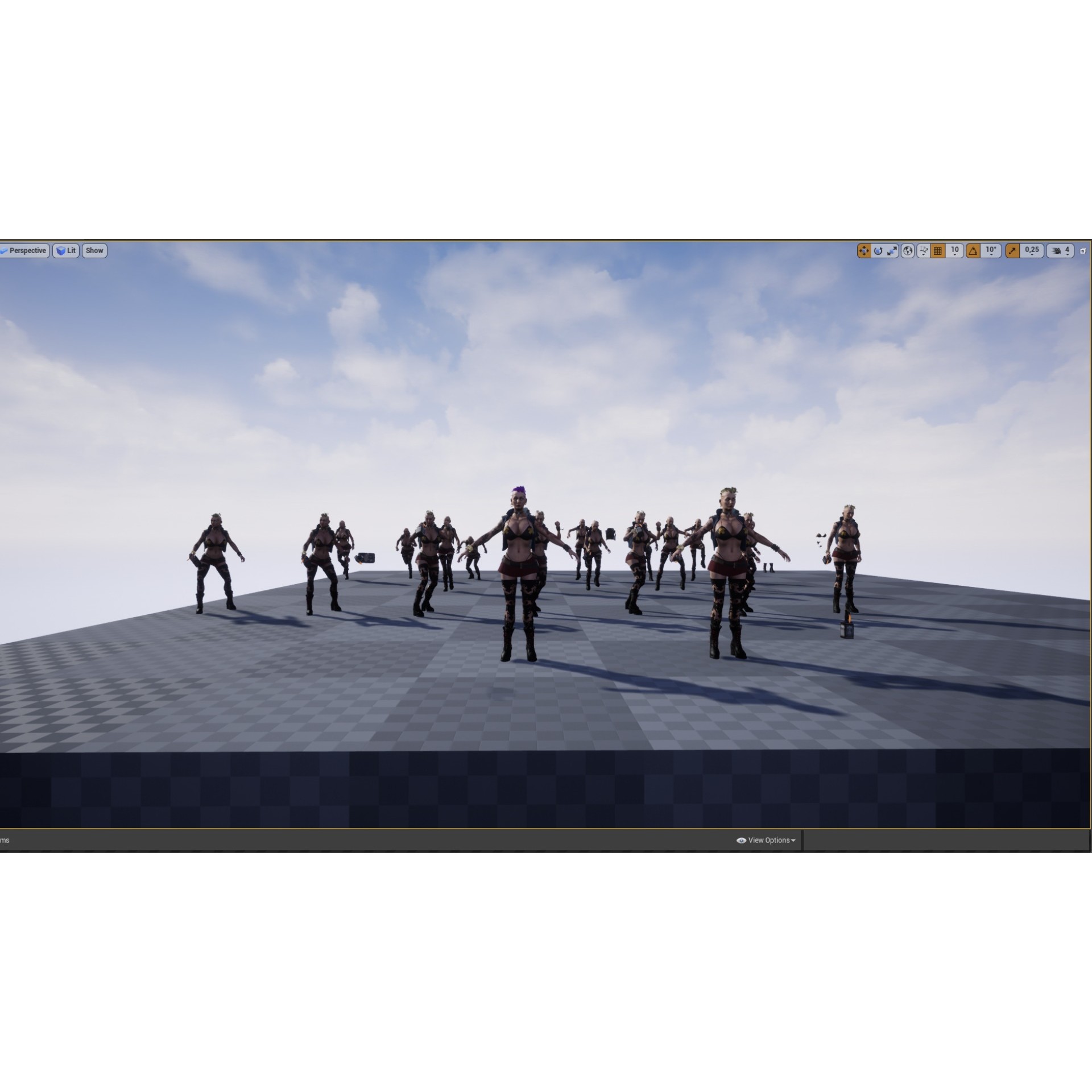 Punk 3 Woman - Low-Poly Game-Ready 3D Model - View 21