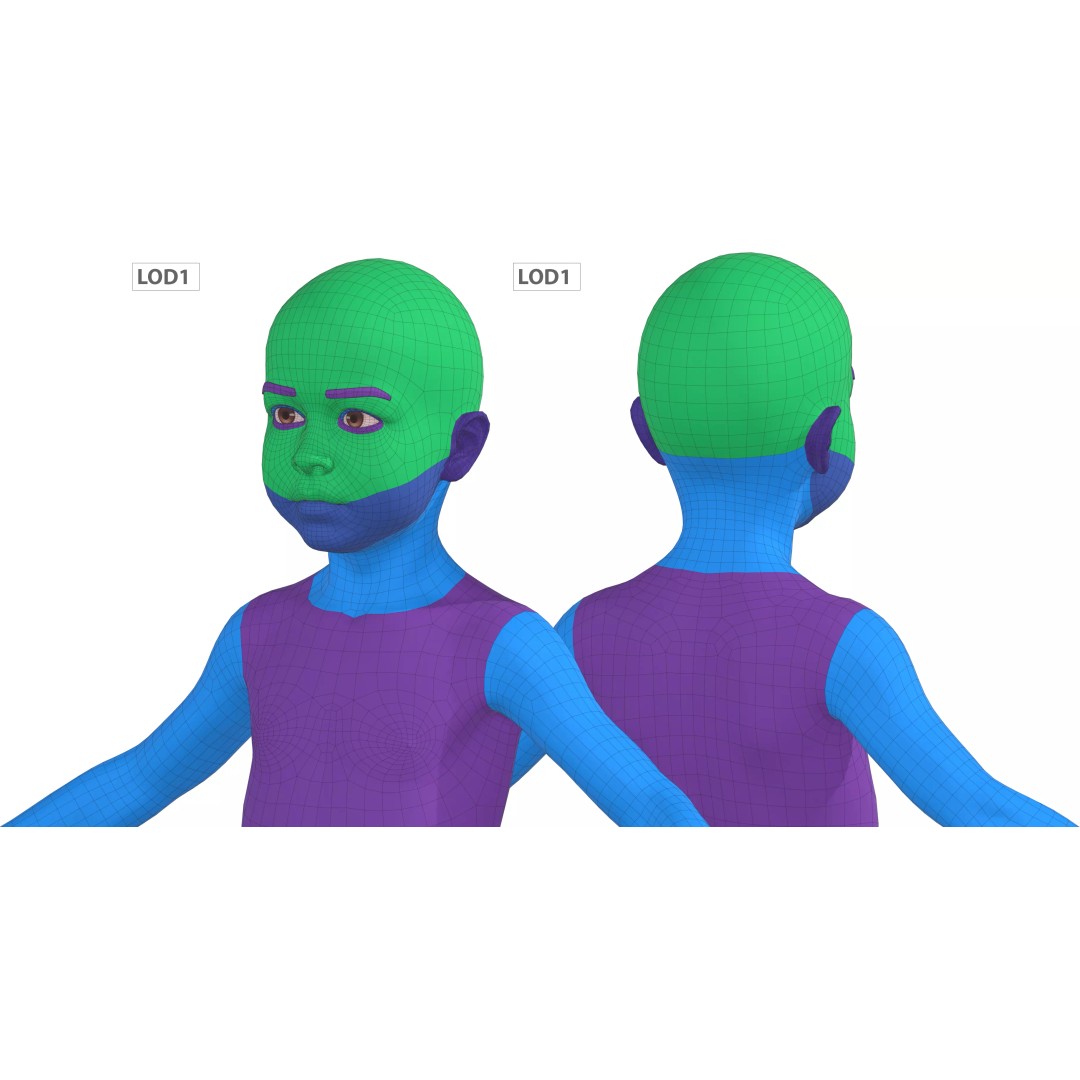 Young Character 3D Model – Semi-Realistic Low Poly Game Asset, FBX - View 10
