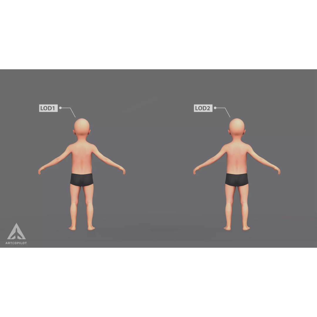 Young Character 3D Model – Semi-Realistic Low Poly Game Asset, FBX - View 5