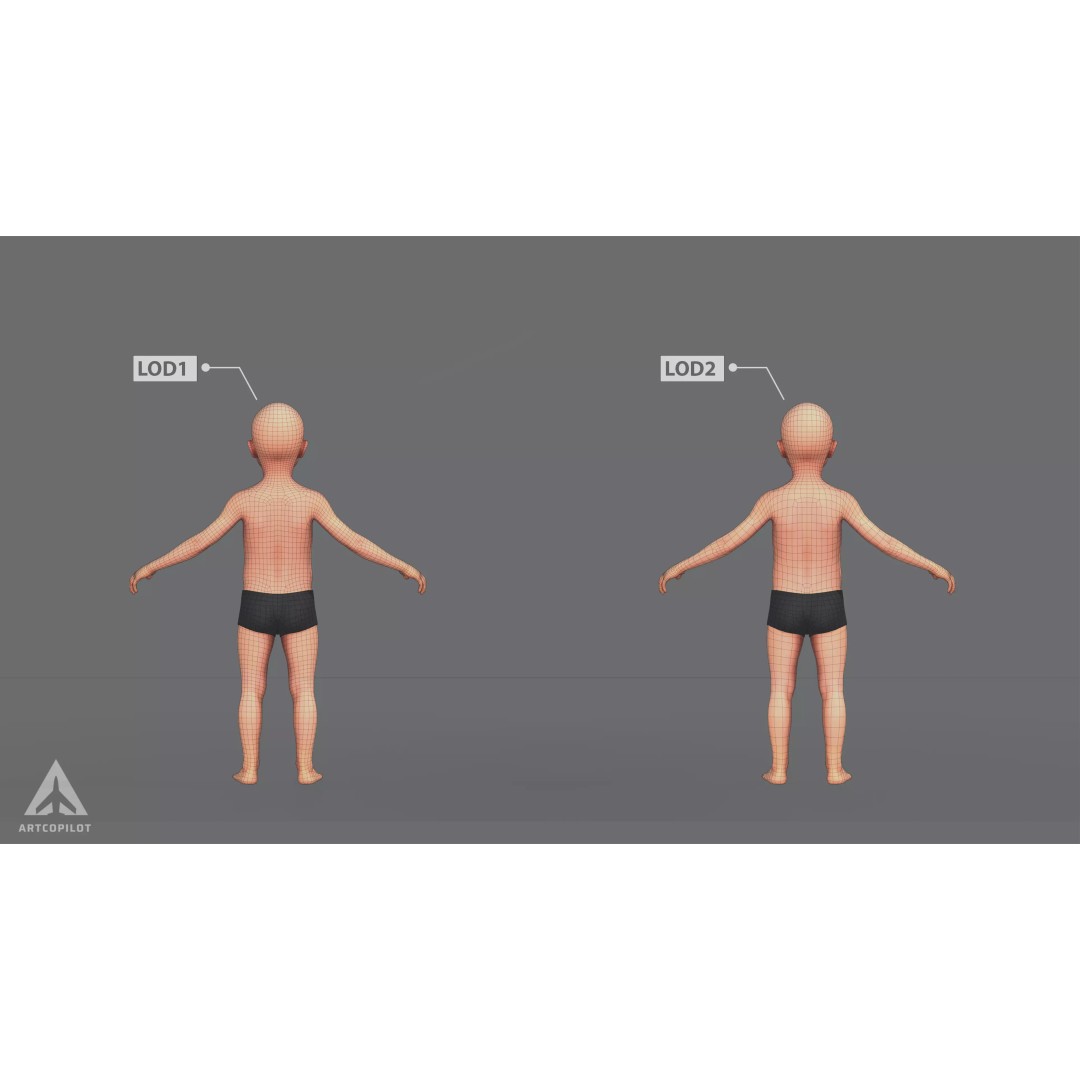 Young Character 3D Model – Semi-Realistic Low Poly Game Asset, FBX - View 6
