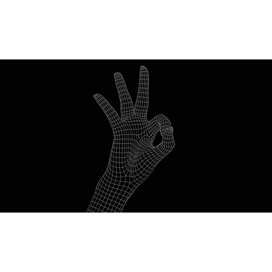 Hand Gesture 3D Model – Low Poly Character with PBR Textures, FBX - View 13