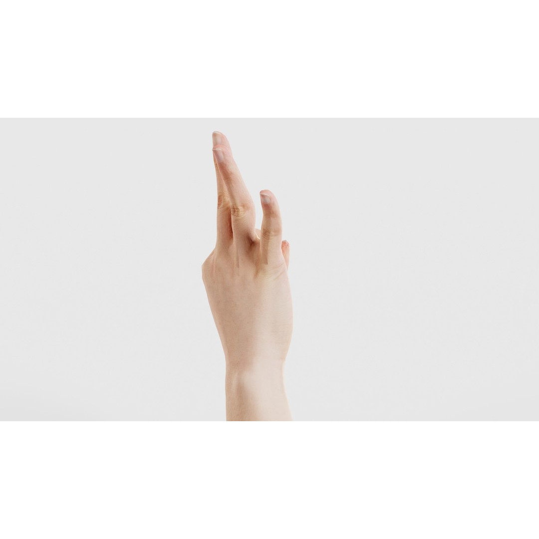 Hand Gesture 3D Model – Low Poly Character with PBR Textures, FBX - View 20