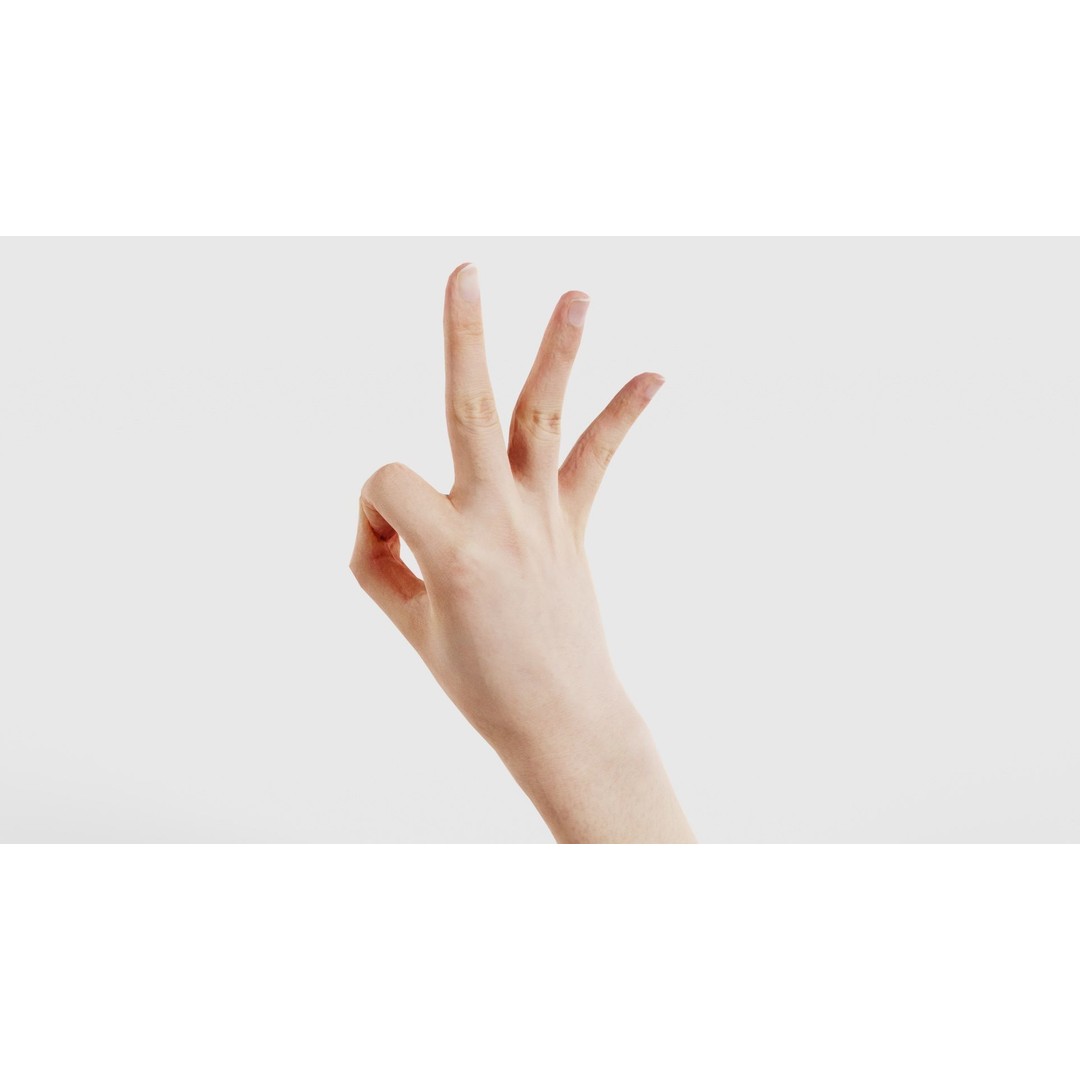 Hand Gesture 3D Model – Low Poly Character with PBR Textures, FBX - View 23
