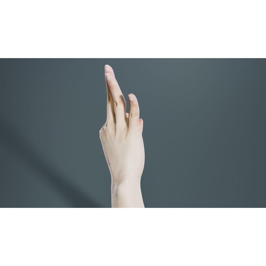 Hand Gesture 3D Model – Low Poly Character with PBR Textures, FBX - View 4