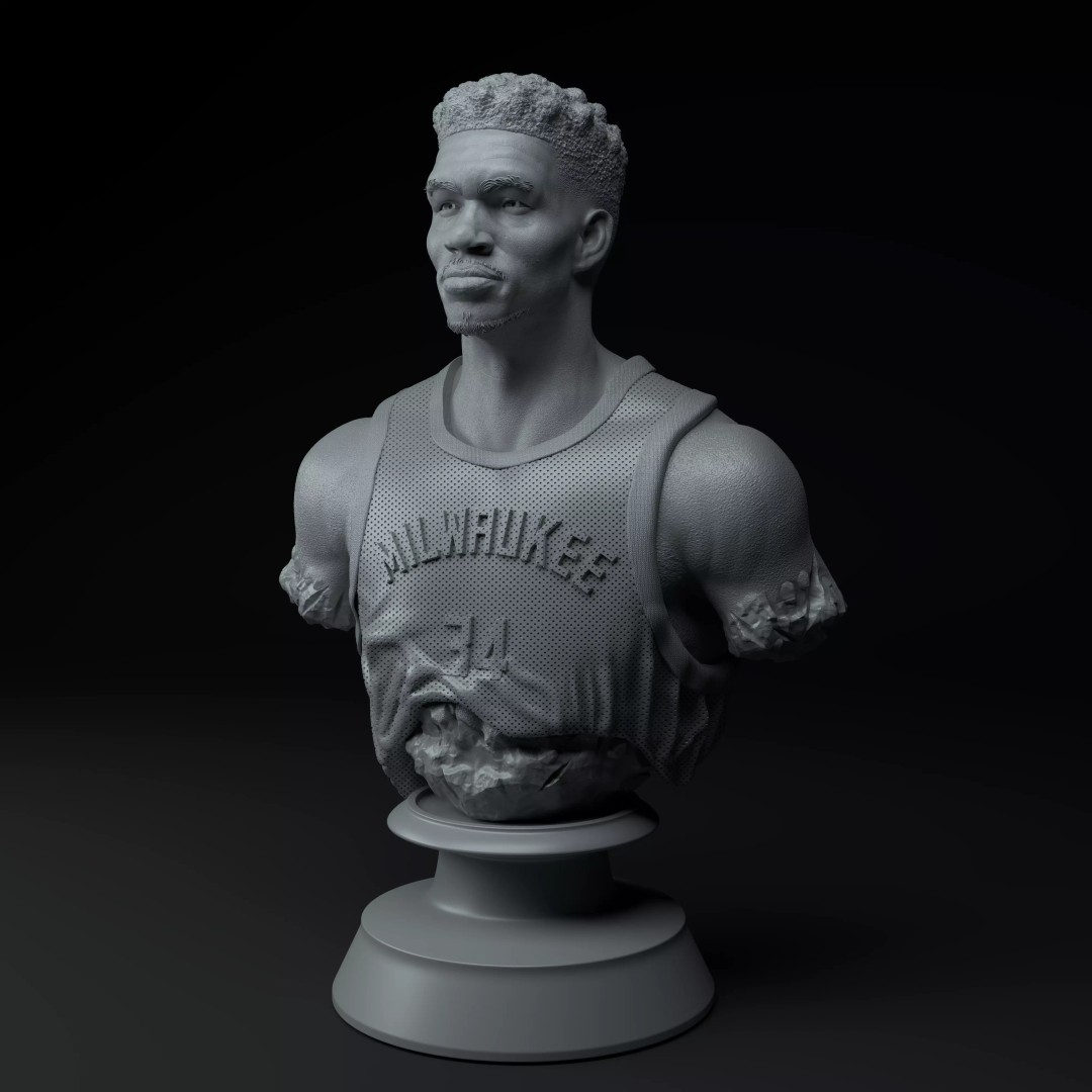 Giannis Antetokounmpo 3D Model – Premium Bust Sculpture for 3D Printing - View 2