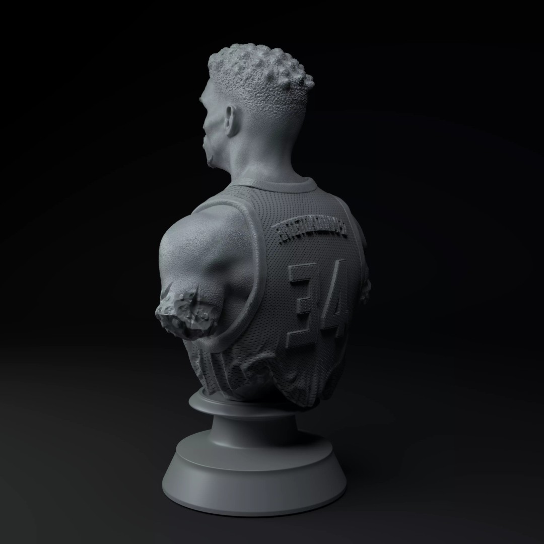 Giannis Antetokounmpo 3D Model – Premium Bust Sculpture for 3D Printing - View 5
