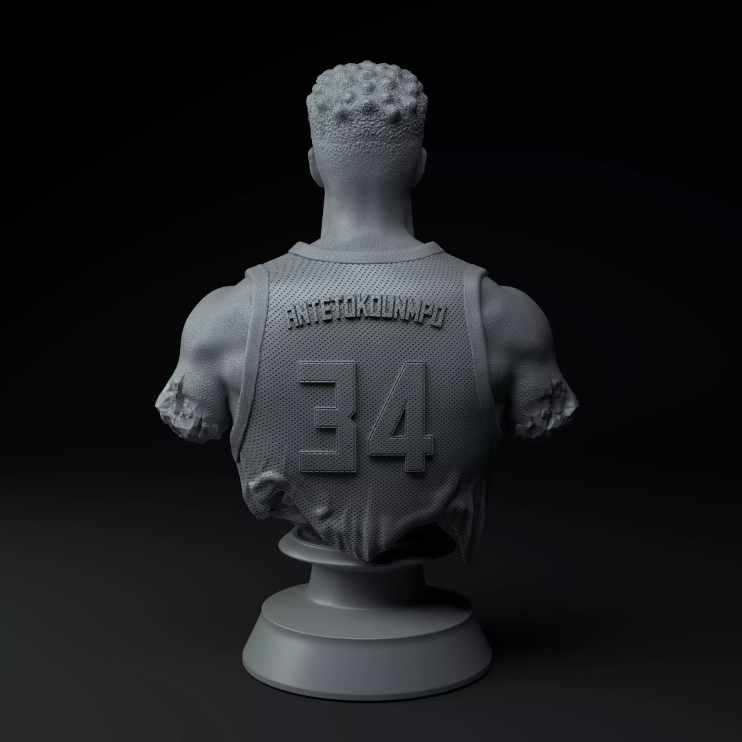 Giannis Antetokounmpo 3D Model – Premium Bust Sculpture for 3D Printing - View 6