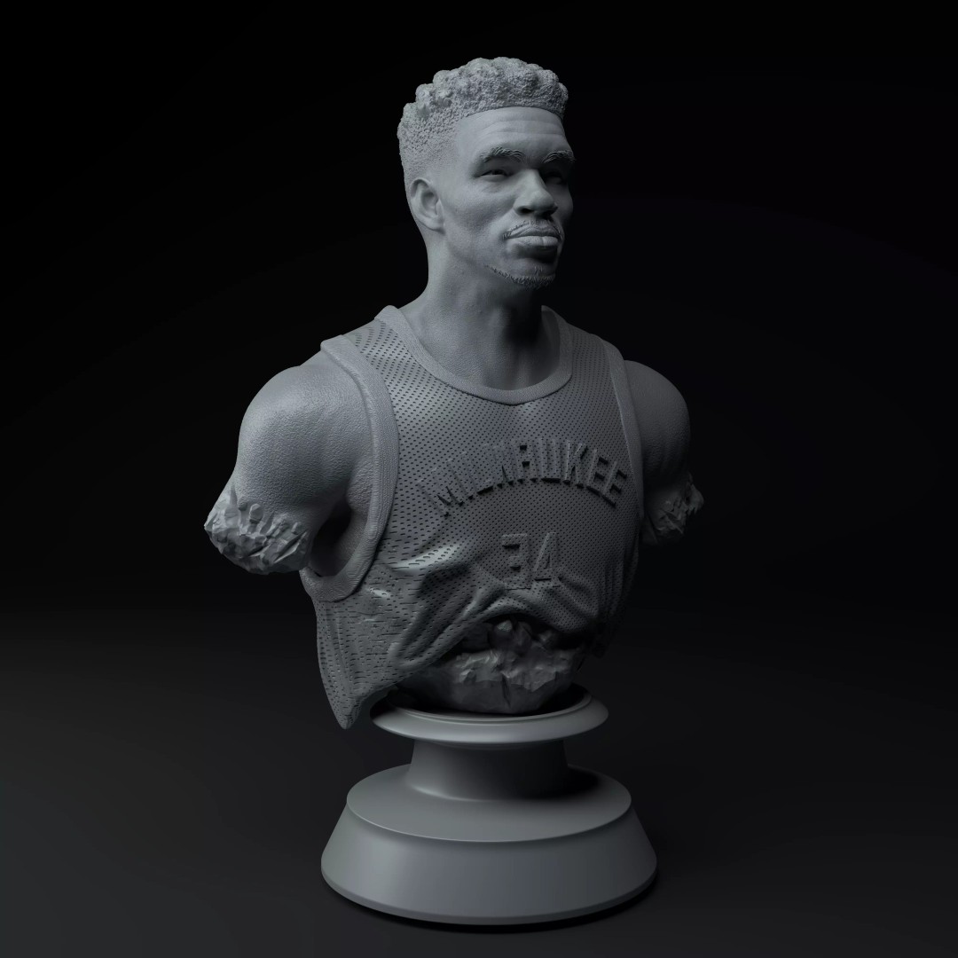 Giannis Antetokounmpo 3D Model – Premium Bust Sculpture for 3D Printing - View 7