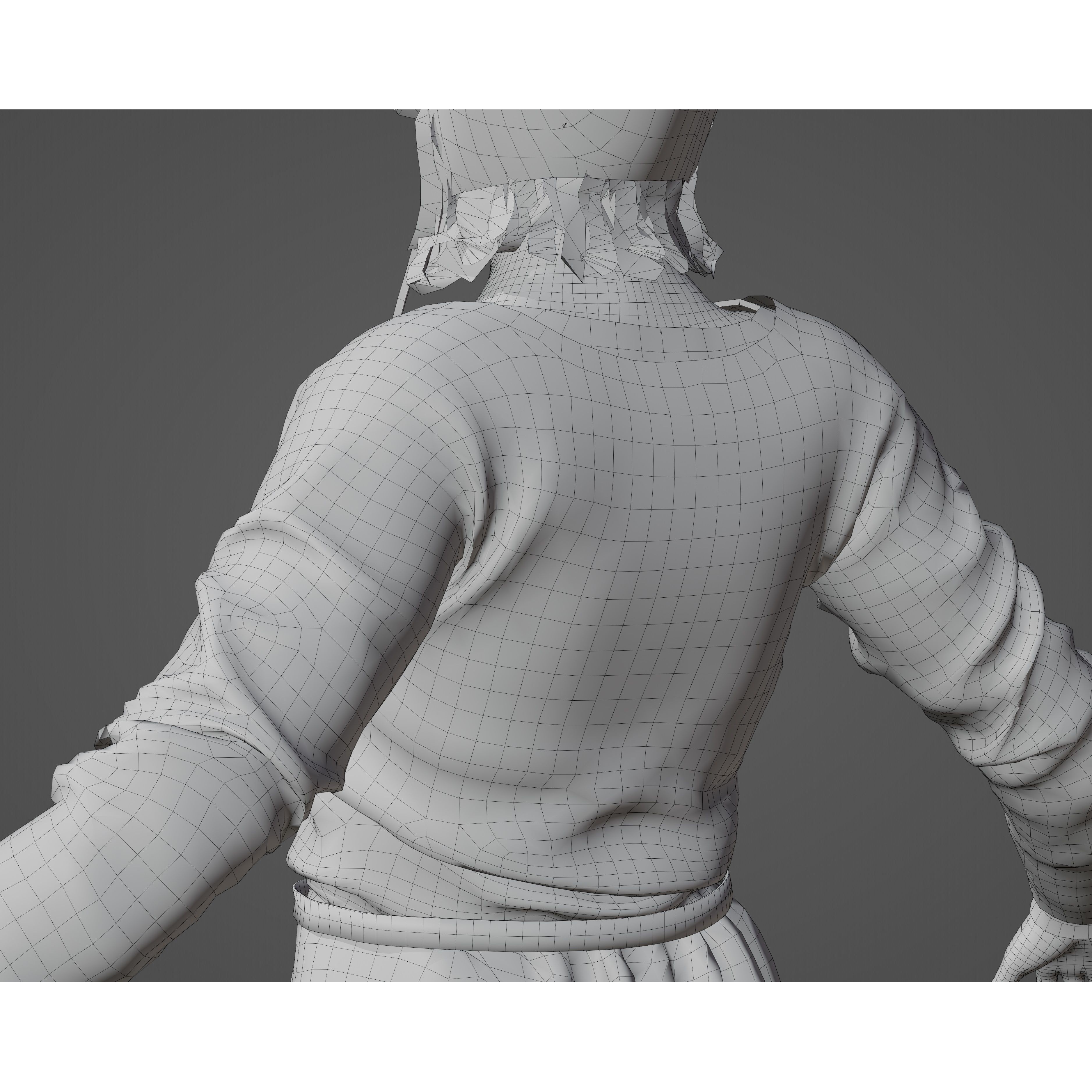 Medieval Peasant Female - Low-Poly Game-Ready 3D Model