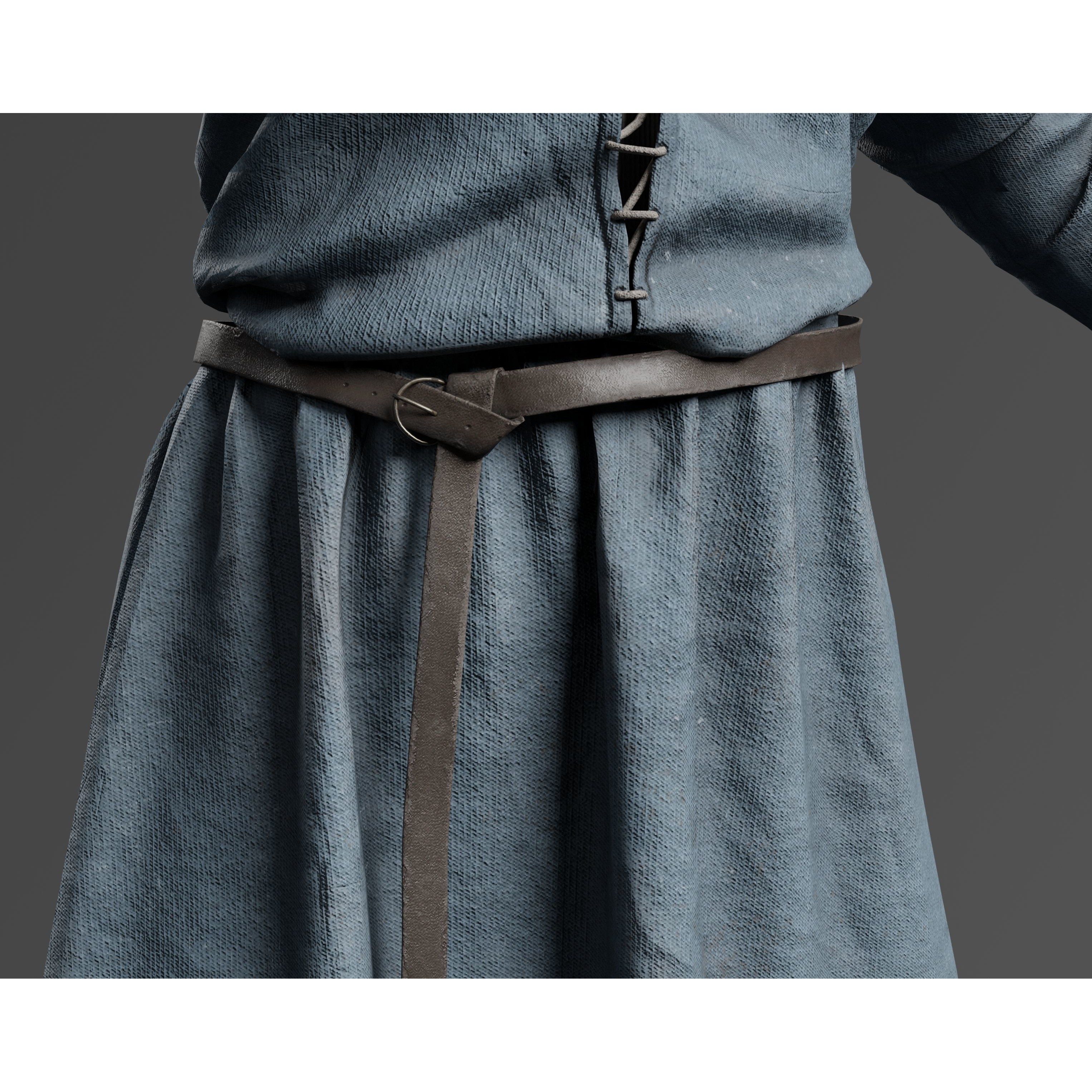 Medieval Peasant Female - Low-Poly Game-Ready 3D Model - View 7