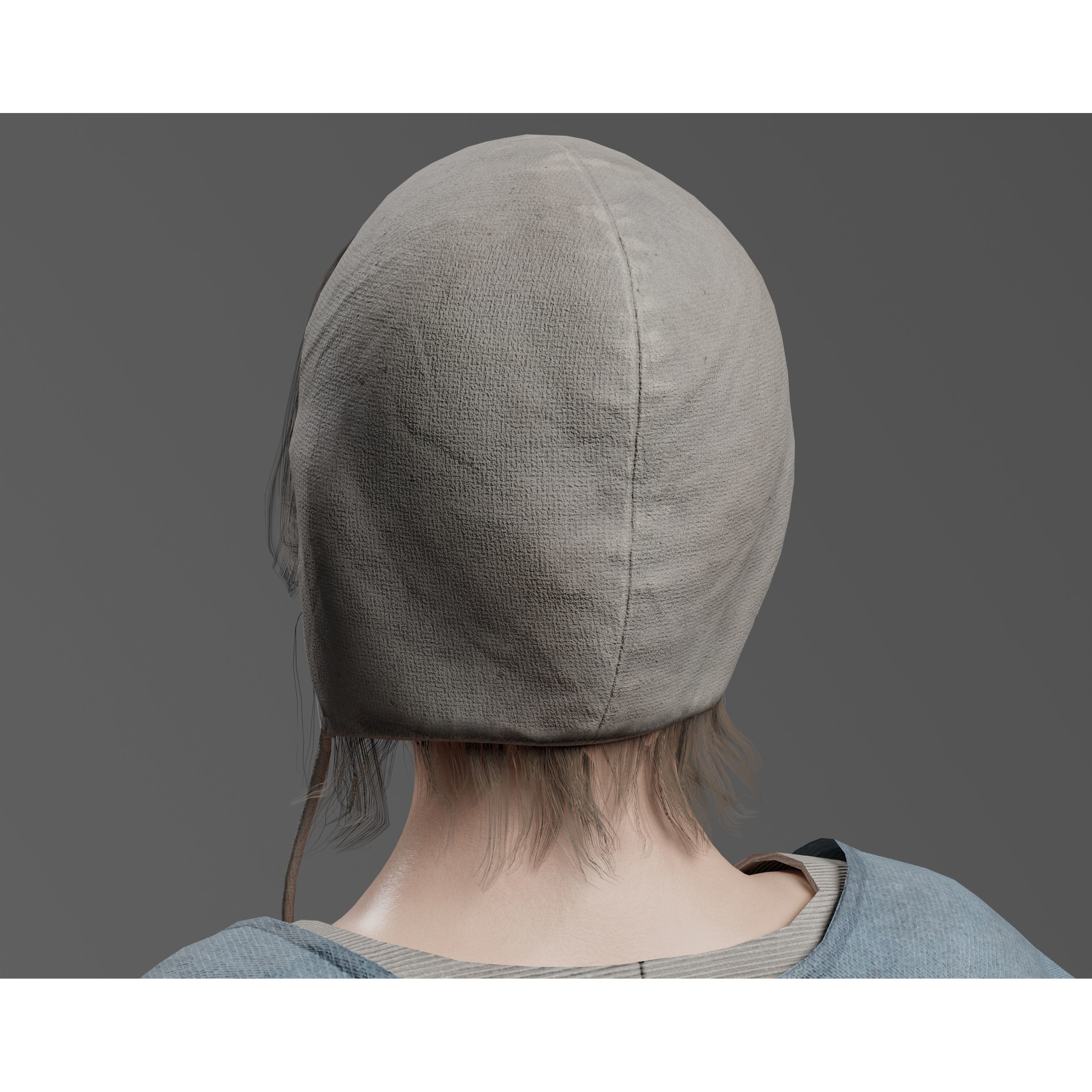 Medieval Peasant Female - Low-Poly Game-Ready 3D Model - View 9