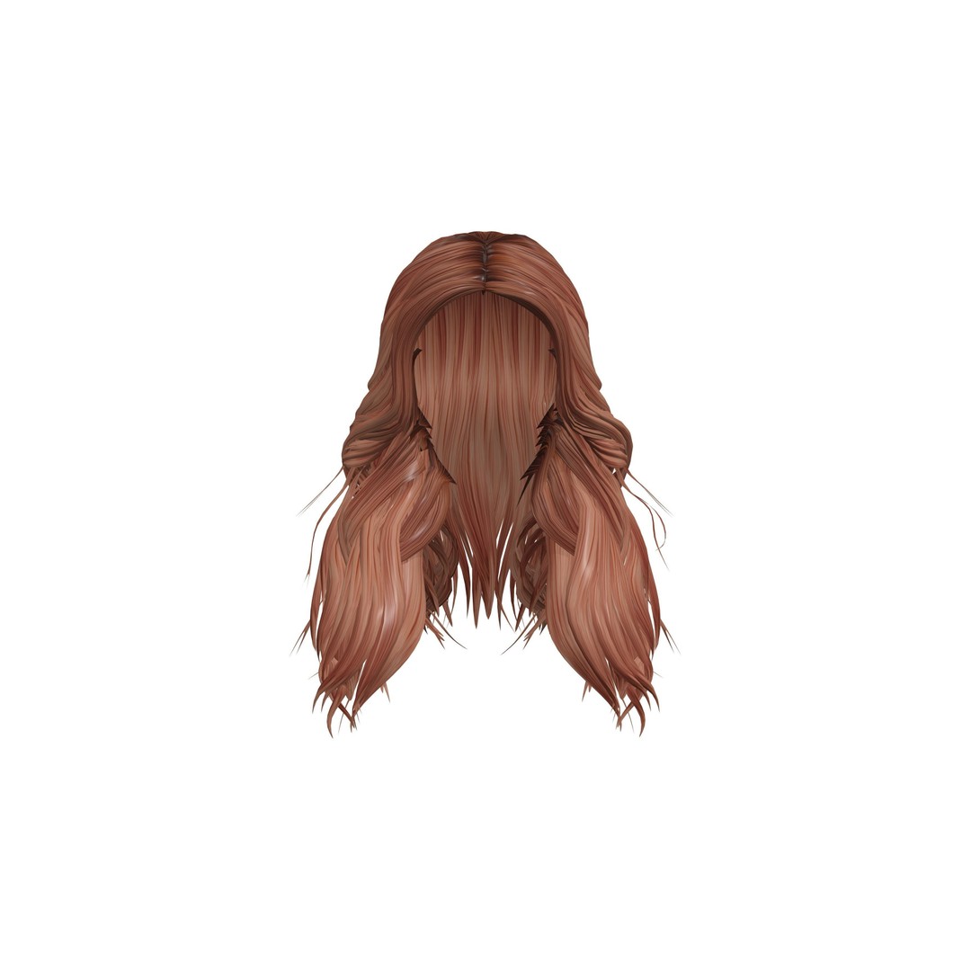 Wavy Long Hair 3D Model – High Volume Low Poly Asset, FBX - View 5