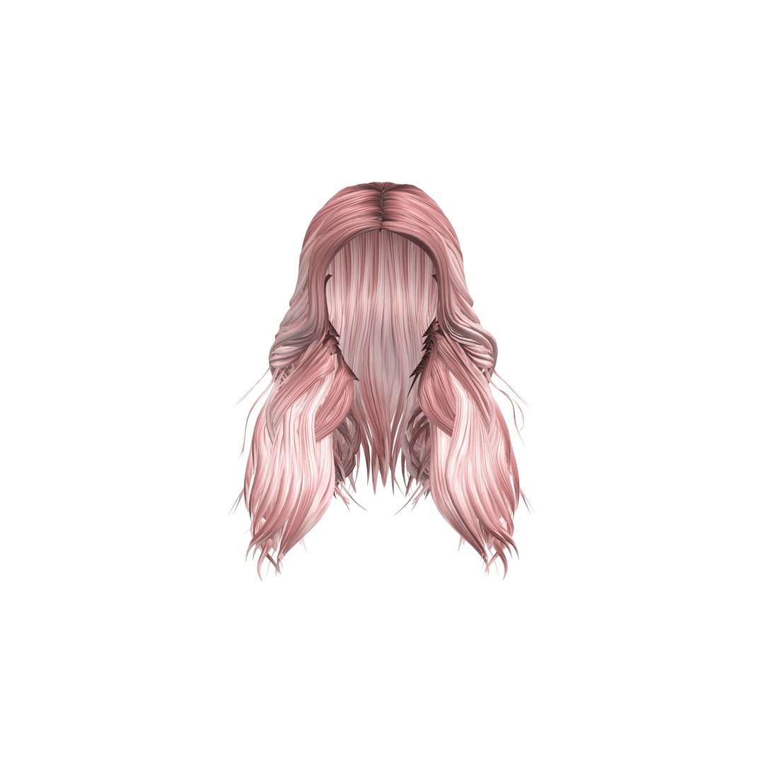 Wavy Long Hair 3D Model – High Volume Low Poly Asset, FBX - View 6