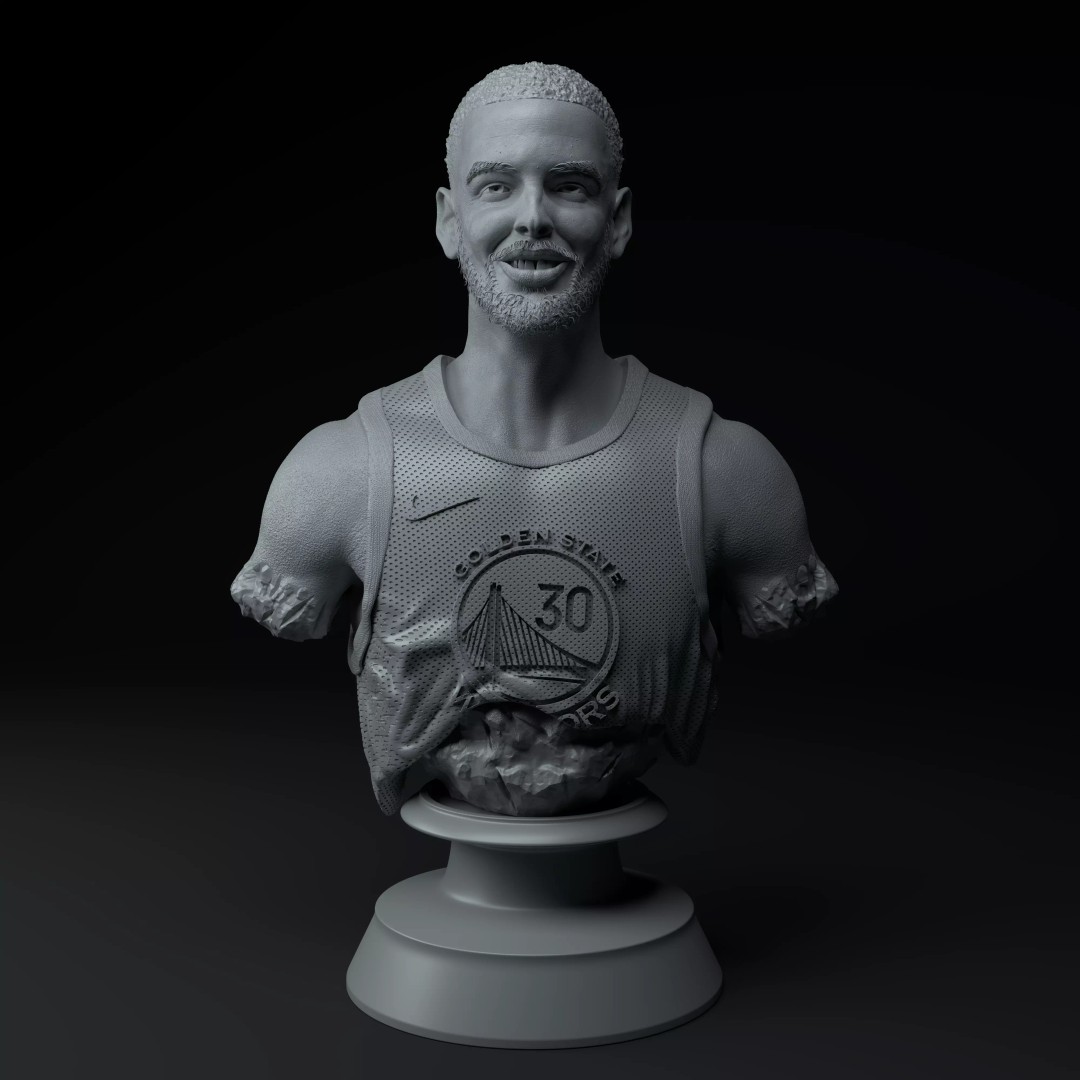 Stephen Curry 3D Model – Premium Bust for 3D Printing - View 3