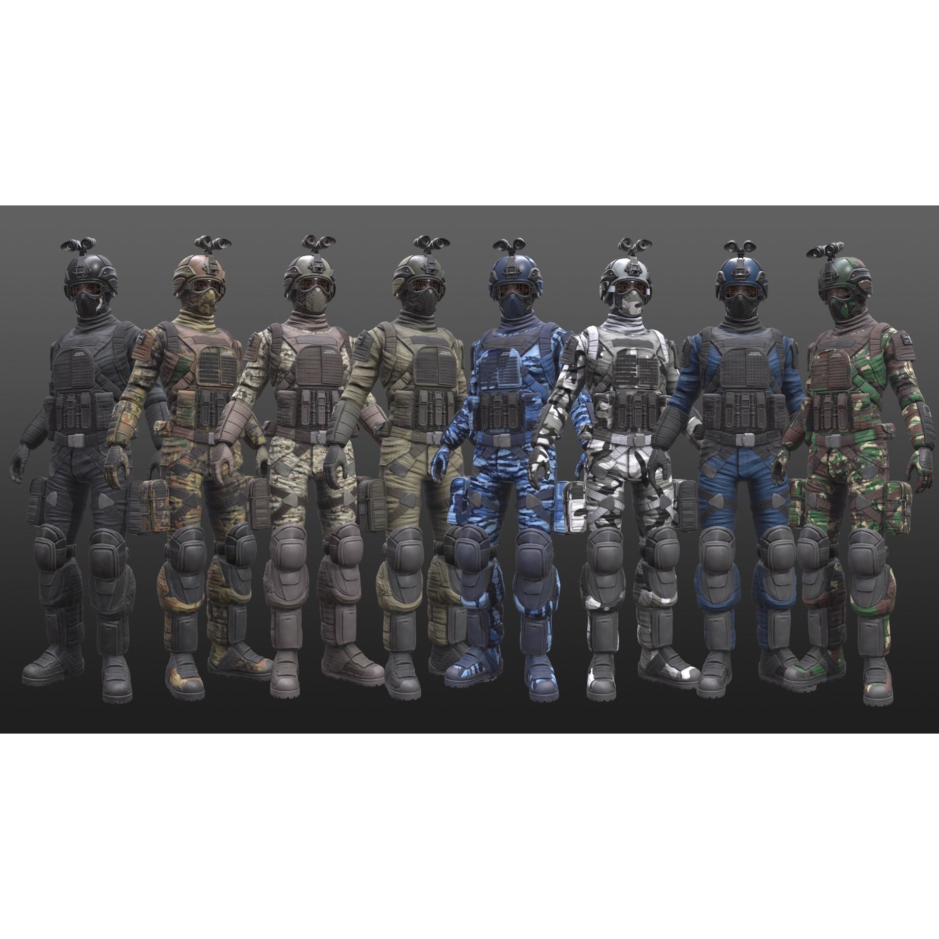 ARMY SUIT - Low-Poly Game-Ready 3D Model - View 4